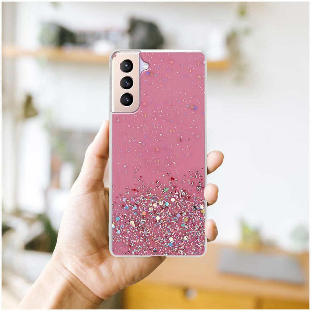 Custodia Compatibile Con Samsung Galaxy S21 Plus In Rosa Con Glitter - Coperchio Protettivo In Silicone Tpu Flessibile Con Glitter Scintillanti - Foto 8