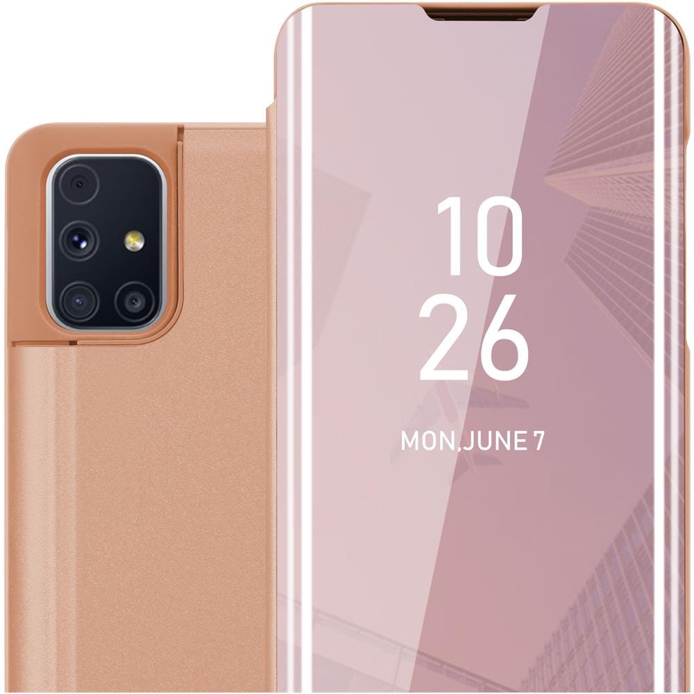Custodia Compatibile Con Samsung Galaxy M31s In Kunzit Rosa - Clear View Specchio Coperchio Protettivo Con Funzione Di Supporto Protezione A 360 Gradi - Foto 1