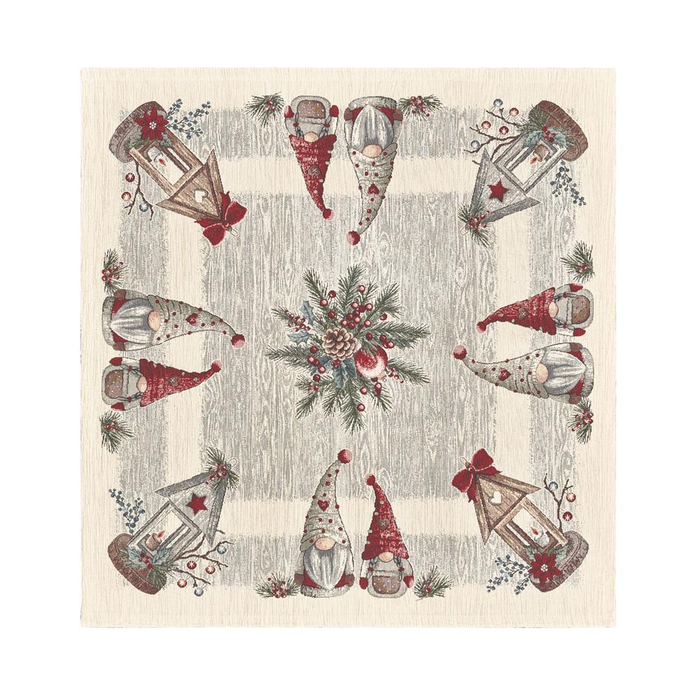 Tovaglia Centrotavola Centrino Tavolo Fantasie Natalizie Cinigliato Piazzato Made Italy 90x90 Magic Noel - Foto 1