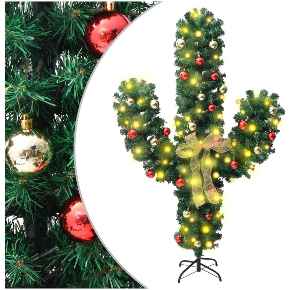 Cactus di Natale con Base e LED Verde 180 cm PVC - Foto 1