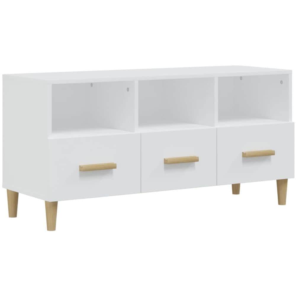 Mobile Porta Tv Bianco 102x36x50 Cm In Legno Multistrato - Foto 2