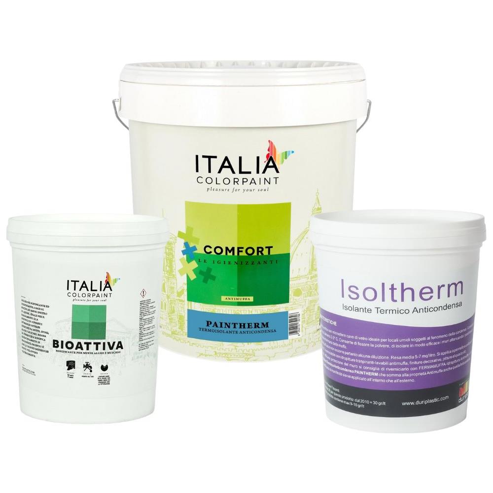Ciclo Trattamento Muri Antimuffa Isoltherm Fissativo Bioattiva Paintherm *** Contenuto : Per 15 Mq - Foto 1