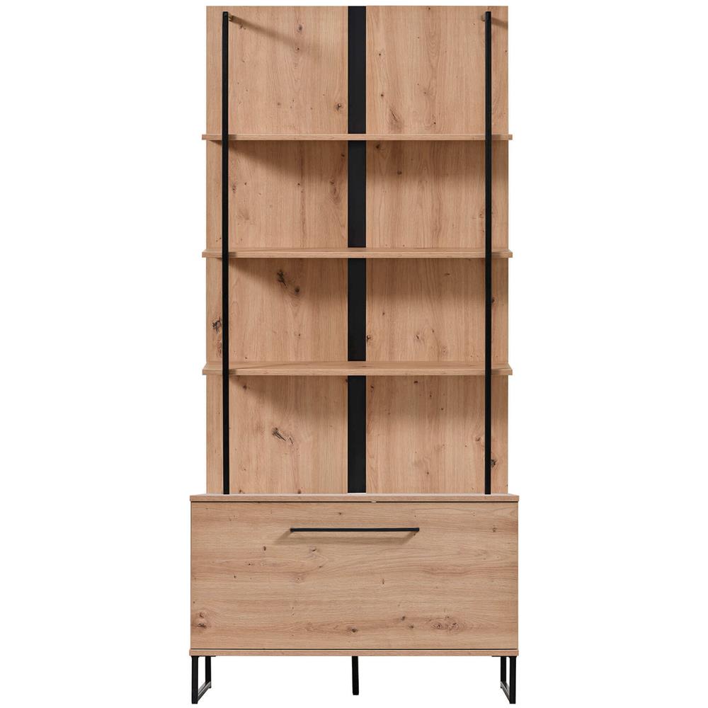 Dodo - Libreria Moderna Colore Rovere Con 4 Mensole E Un'anta - Foto 2