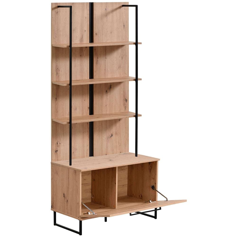 Dodo - Libreria Moderna Colore Rovere Con 4 Mensole E Un'anta - Foto 4