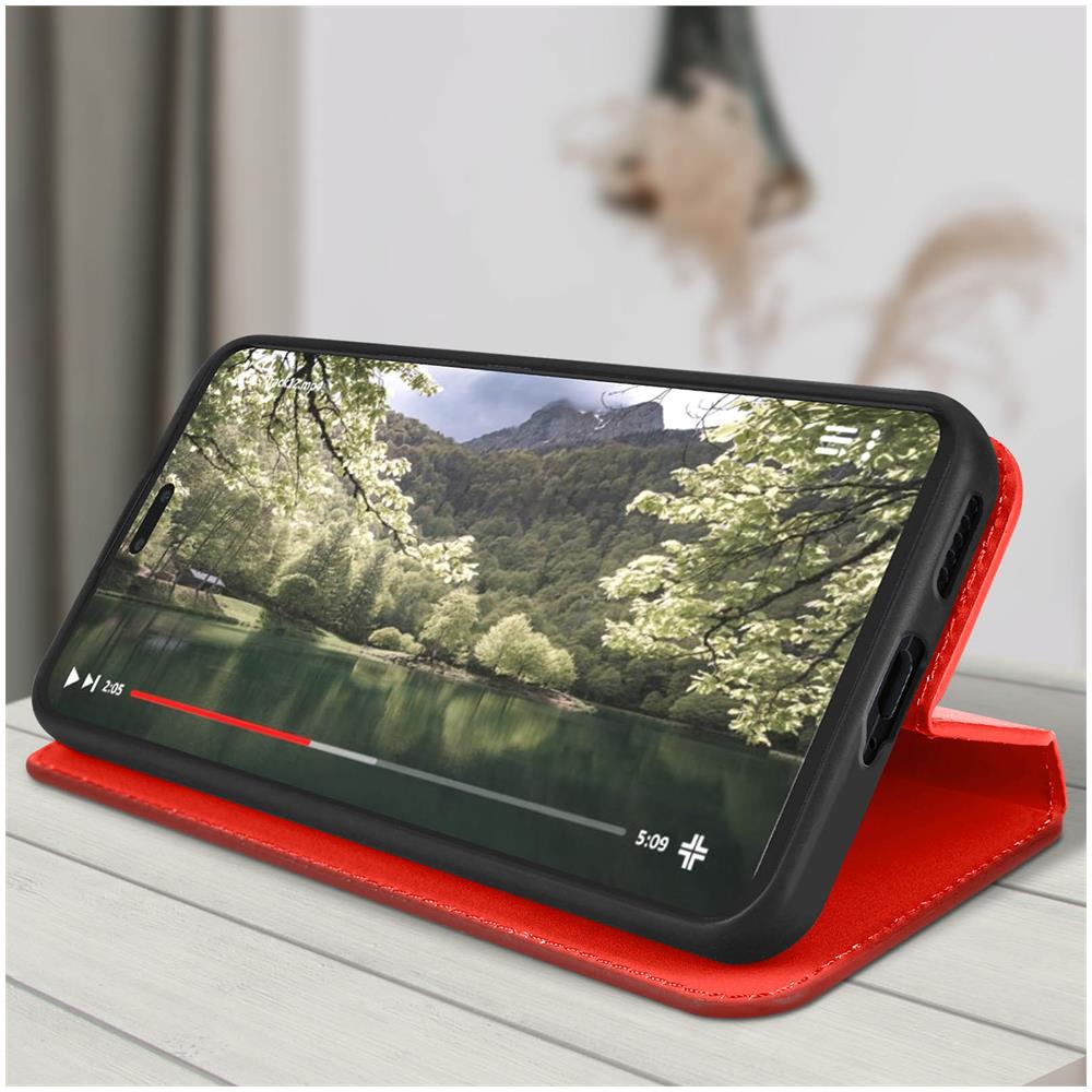 Custodia Per Xiaomi 13 Lite Portafoglio Funzione Supporto Video Rossa - Foto 2