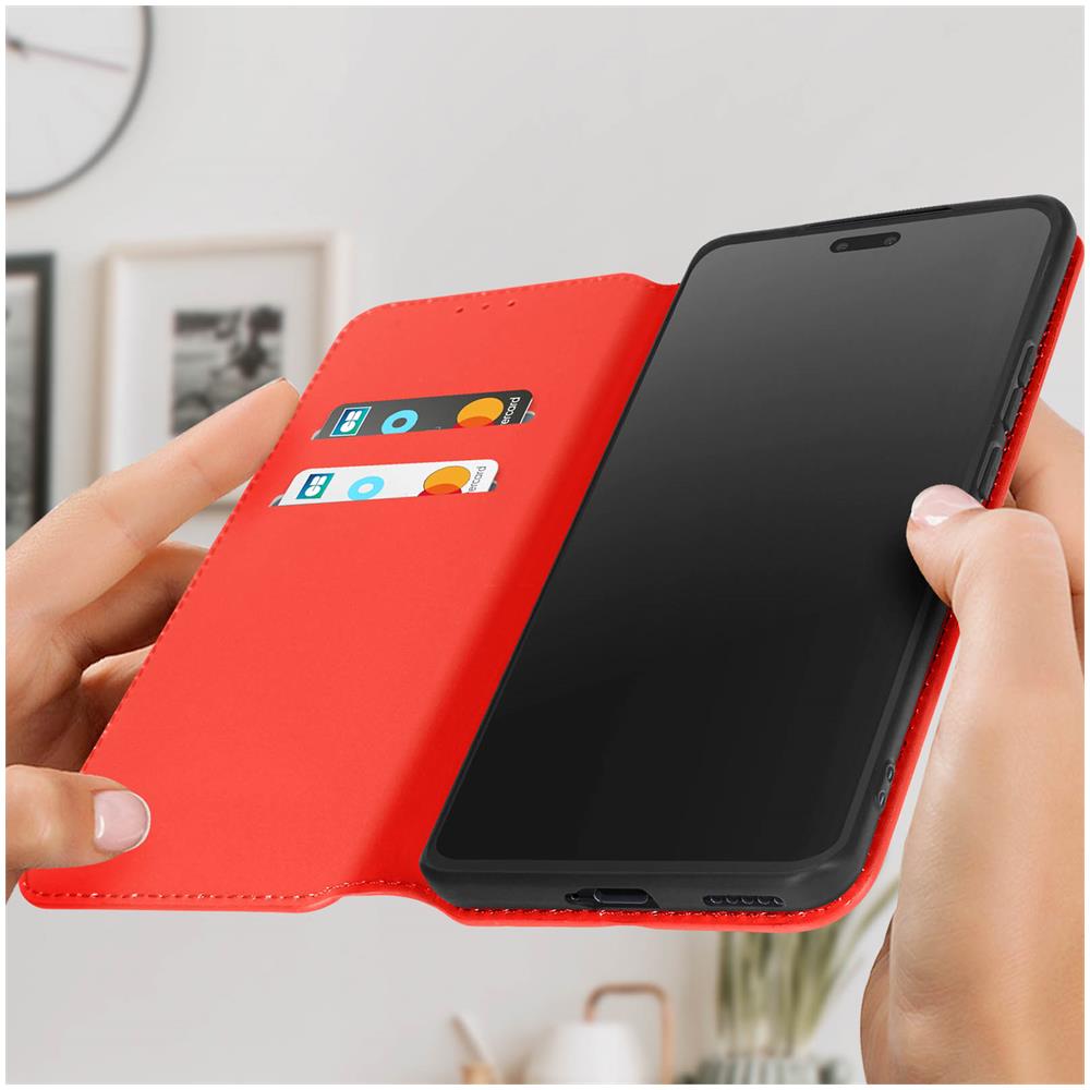 Custodia Per Xiaomi 13 Lite Portafoglio Funzione Supporto Video Rossa - Foto 5