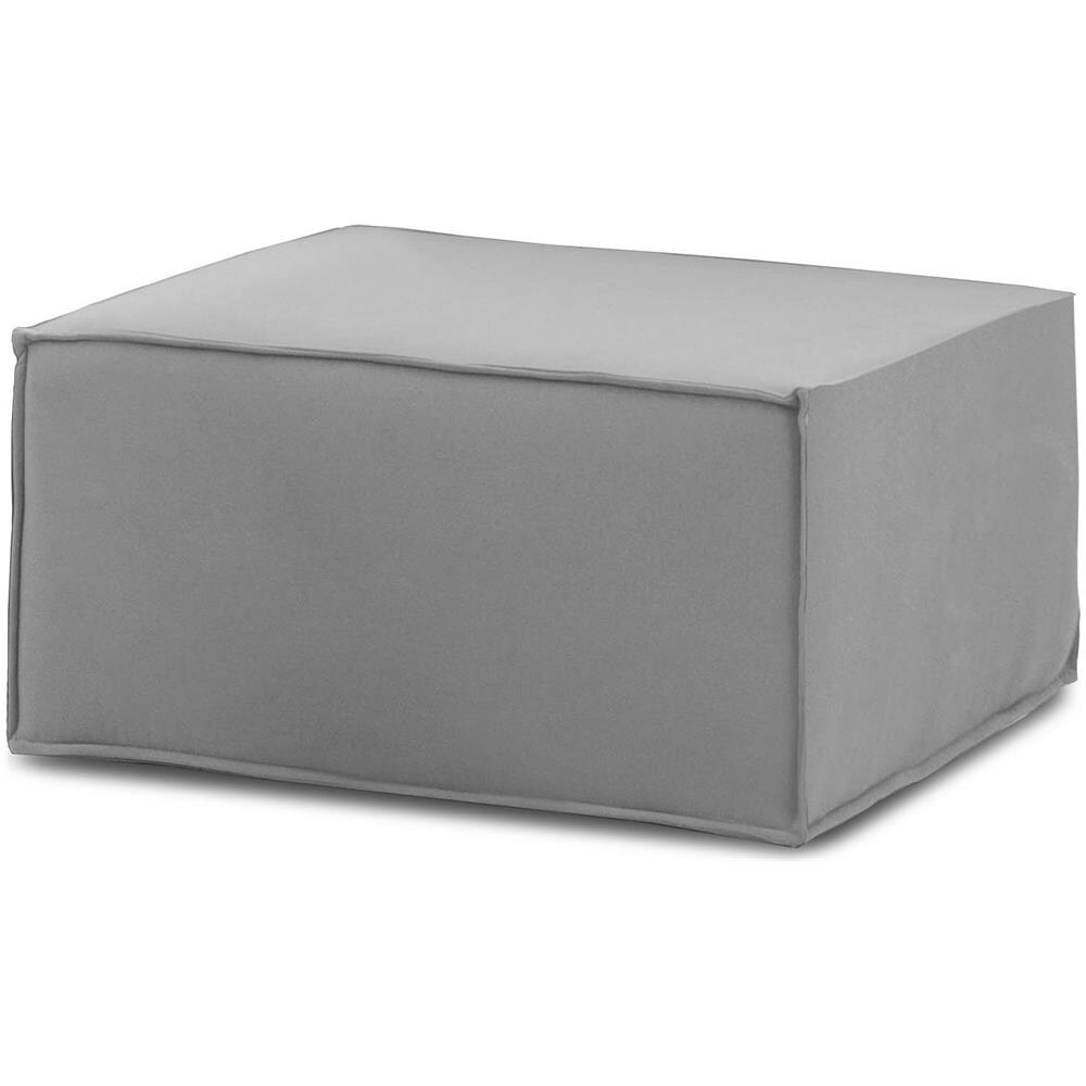 Pouf Barbara, Pouf Da Salotto, 100% Made In Italy, Poltroncina Relax In Tessuto Imbottito, Cm 80x70h43, Grigio - Foto 2