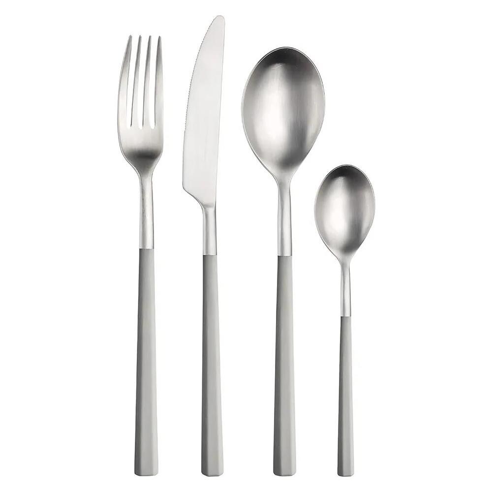 Hive Posate da tavola con manico tortora Confezione - Set da 24 Pezzi - 6 Posti Tavola - Confezione Standard Made in Italy - Foto 1