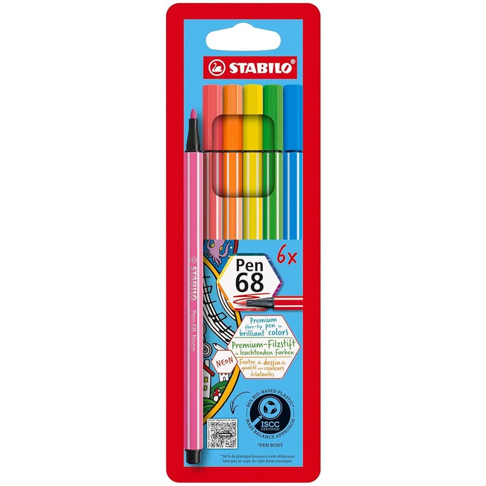 Pen 68 - Pennarello Premium - Astuccio da 6 - Colori NEON - Foto 1