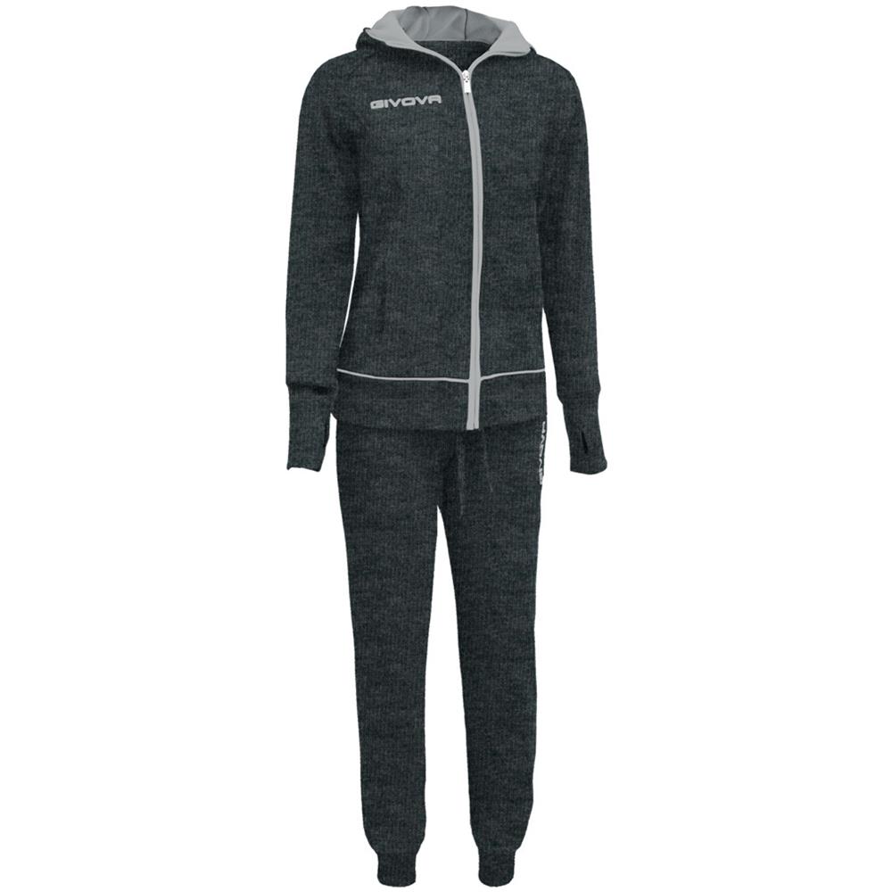 Tuta Star New Givova - Completo Di Giacca A Manica Lunga E Pantalone Di Colore Grigio Scuro / grigio Chiaro Taglia L - Foto 1