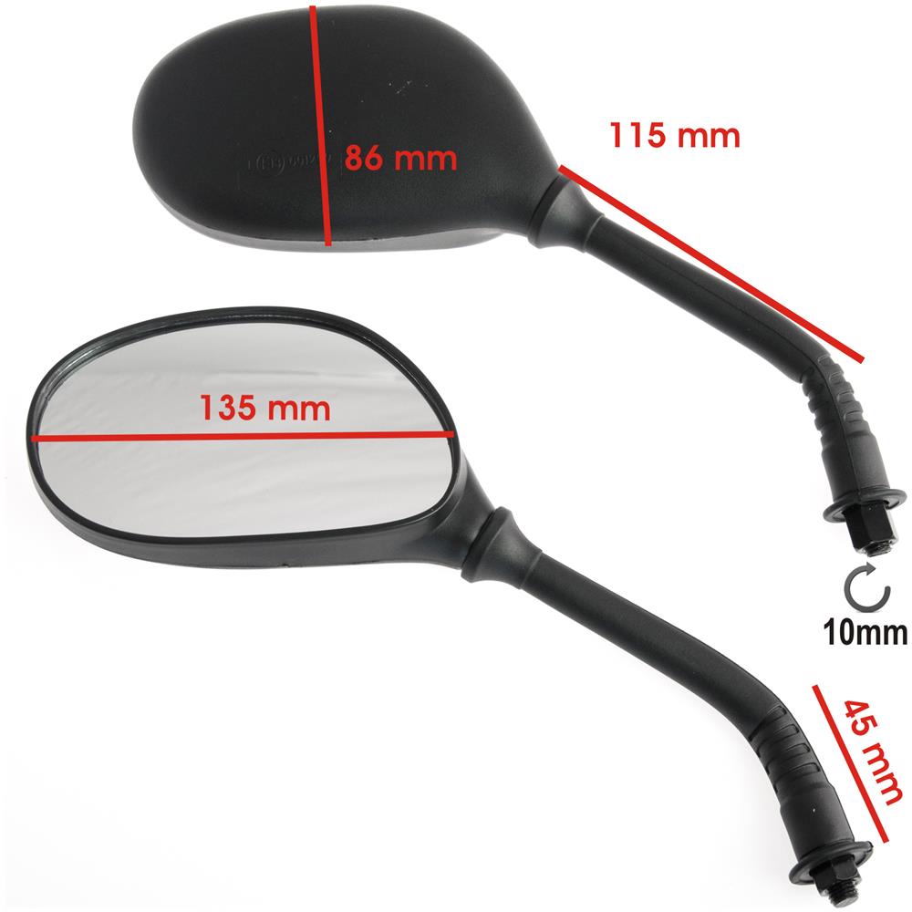 Coppia Specchietti Retrovisori Scooter Ricambio Specchi Moto Custom - Foto 2