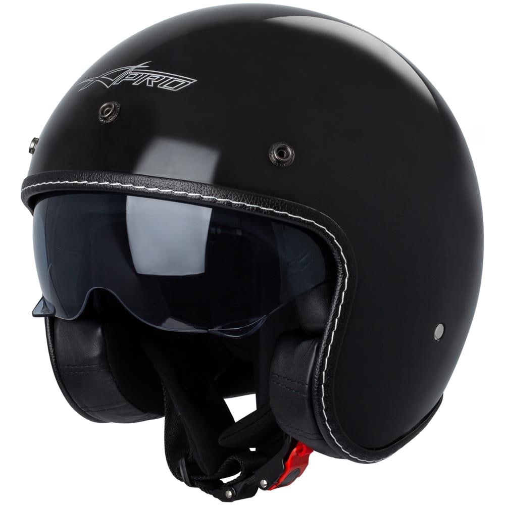 Casco Moto Jet Cafe Racer Omologato Ece 22-05 Visiera Parasole Scooter Nero M - Foto 1