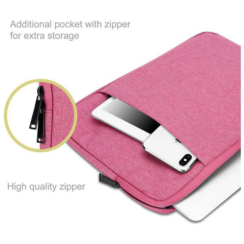 Borsa Di Protezione Per Computer Portatile / Tablet Da 15.6 Pollici In Rosa - Borsa Per Computer Portatile In Tessuto Con Fodera In Velluto E Scomparto Con Zip Antigraffio - Foto 2