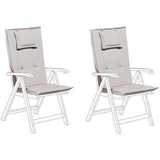LILENO HOME Cuscini Per Sedia Da Giardino Beige - Set Da 1, Schienale Basso, Idrorepellenti Con Teflon, Per Sedie Pieghevoli