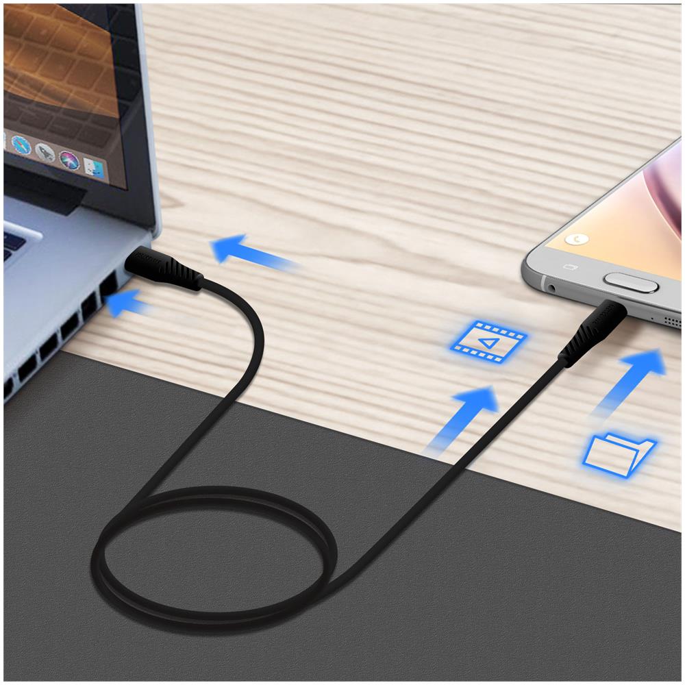 Cavo Usb-c A Micro-usb Carica Rapida 3a Sincronizzazione 1m Swissten Nero - Foto 2