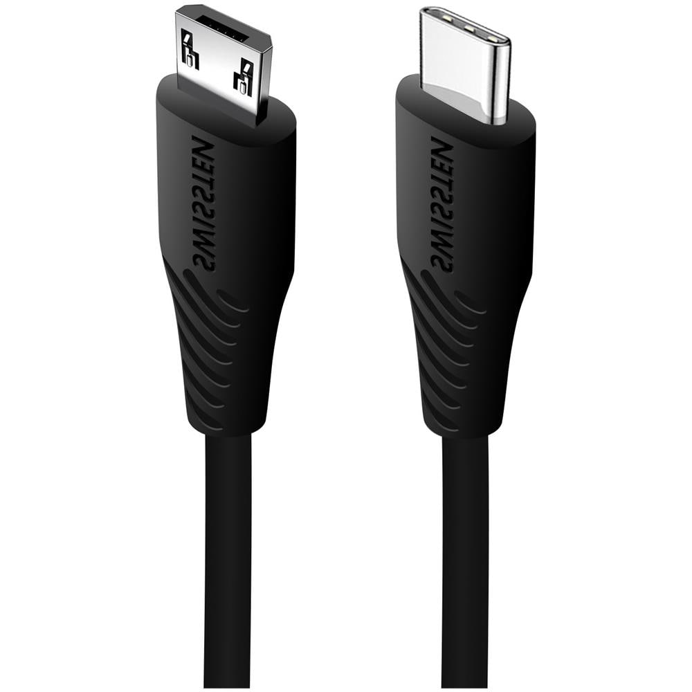 Cavo Usb-c A Micro-usb Carica Rapida 3a Sincronizzazione 1m Swissten Nero - Foto 1