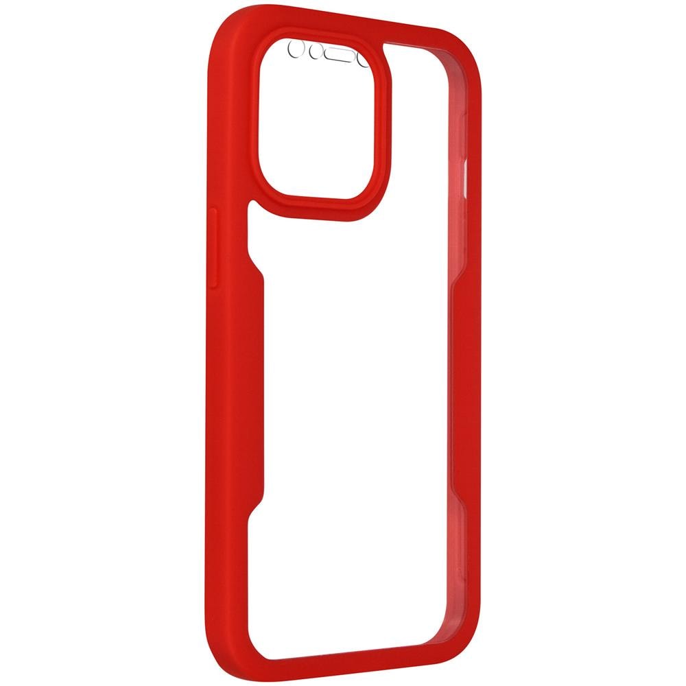 Cover Iphone 13 Pro Max Retro Plexiglass Fronte Polimero Rinforzata Bordo Rosso - Foto 2