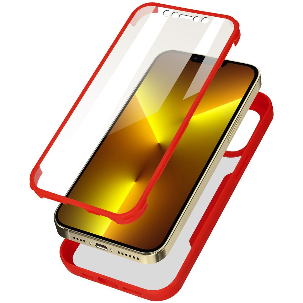 Cover Iphone 13 Pro Max Retro Plexiglass Fronte Polimero Rinforzata Bordo Rosso - Foto 1