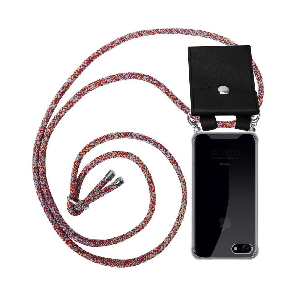 Cadorabo Catena Di Telefoni Cellulari Compatibile Con Apple Iphone 7 / 7s / 8 / Se 2020 In Colorful Parrot - Coperchio Protettivo In Silicone Con Anelli D'argento, Cinturino In Corda E Custodia Staccabile - Foto 1