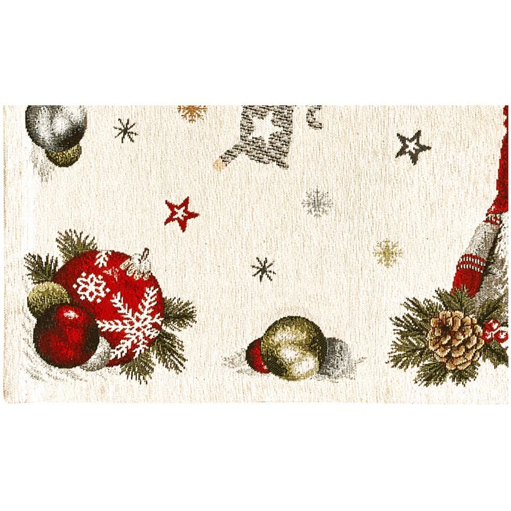 Tovaglia Centrotavola Centrino Tavolo Fantasie Natalizie Cinigliato Piazzato Made Italy 90x90 Elfo Rosso - Foto 2