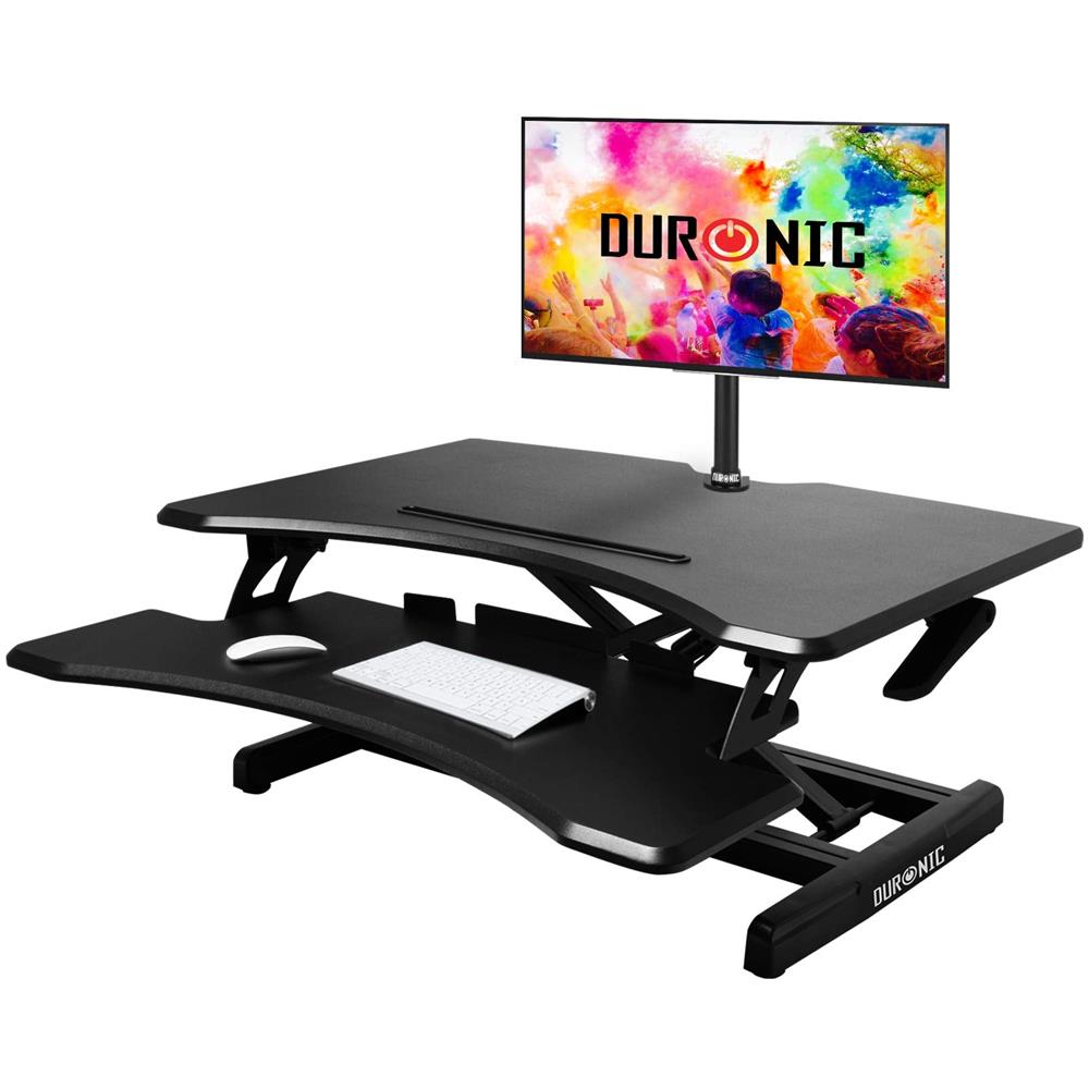 Dm05d16 Bk Postazione Lavoro - Altezza Regolabile 12-43cm - Ampia Piattaforma 76-49cm - Portata 10kg - Scrivania Ergonomica Per Lavorare In Piedi Con Supporto Per Tastiera - Foto 1
