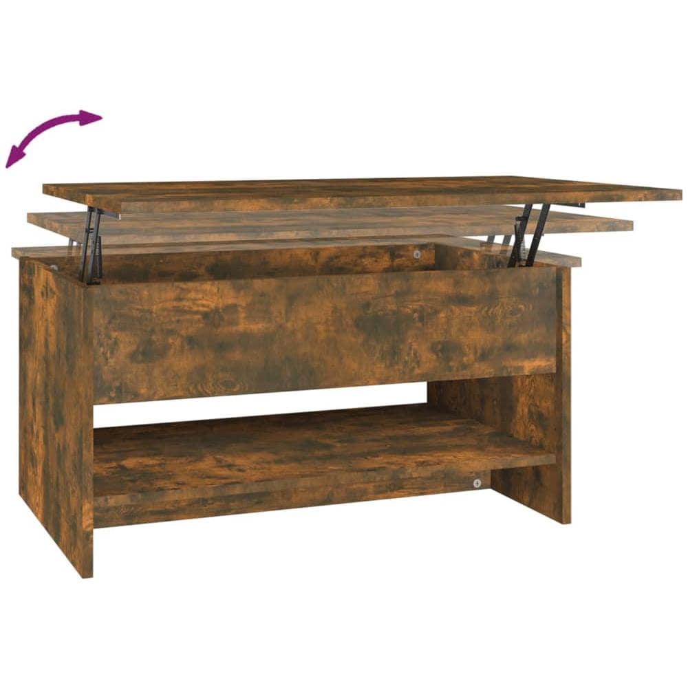 Tavolino Da Salotto Rovere Fumo 80x50x40cm In Legno Multistrato - Foto 7