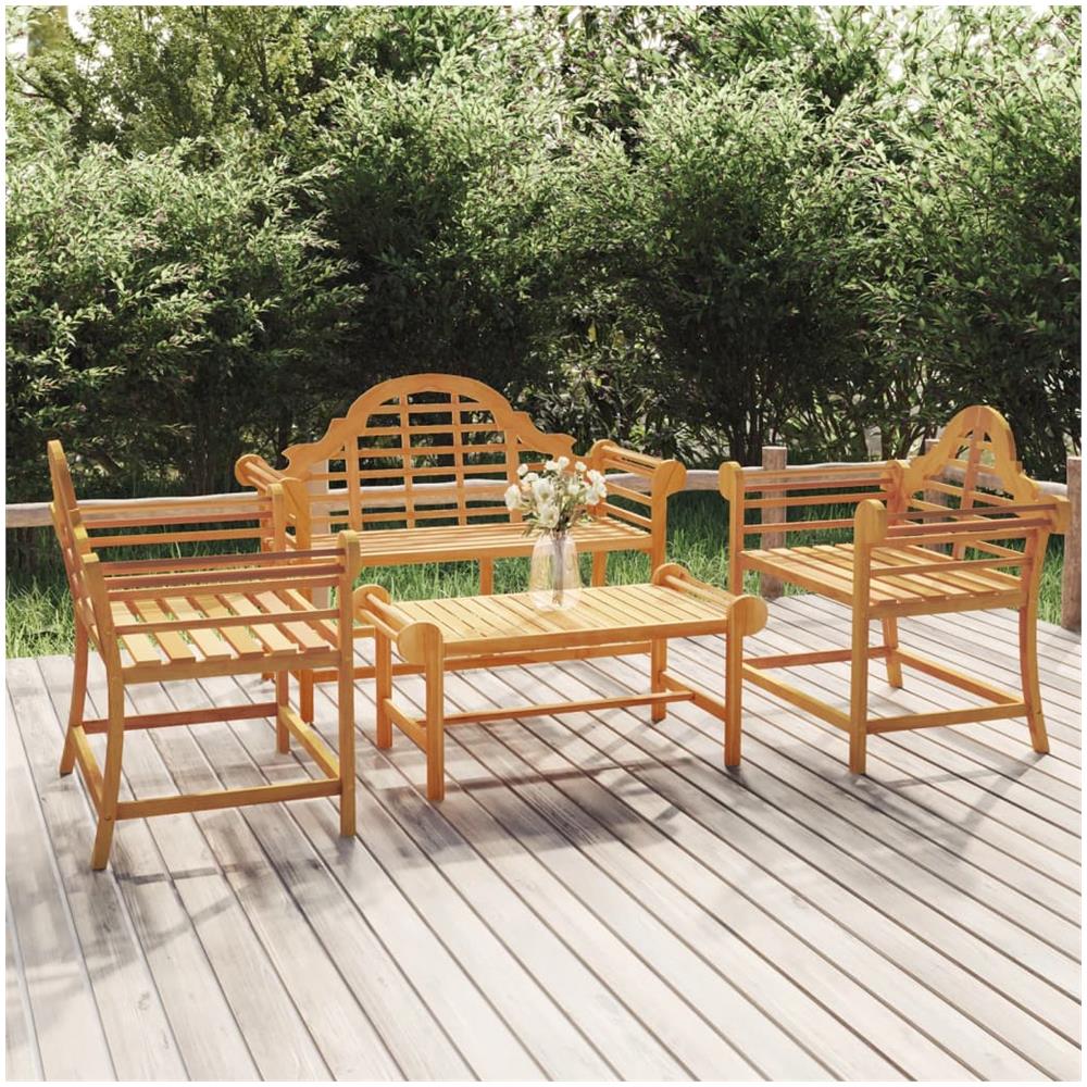 Set Salotto Per Giardino 4pz Legno Massello Di Teak - Foto 1
