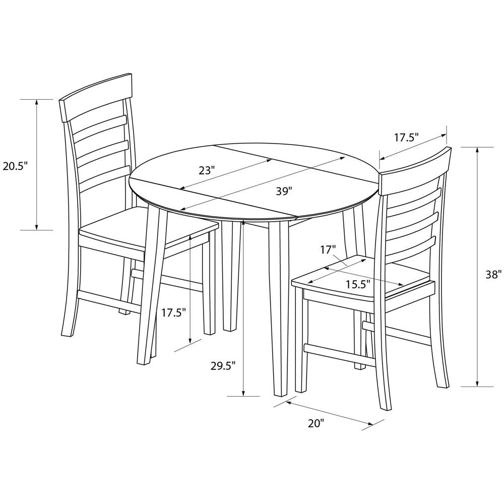 Brooks Set Da Pranzo 3 Pezzi In Mdf E Legno Di Gomma Bianco - Foto 2