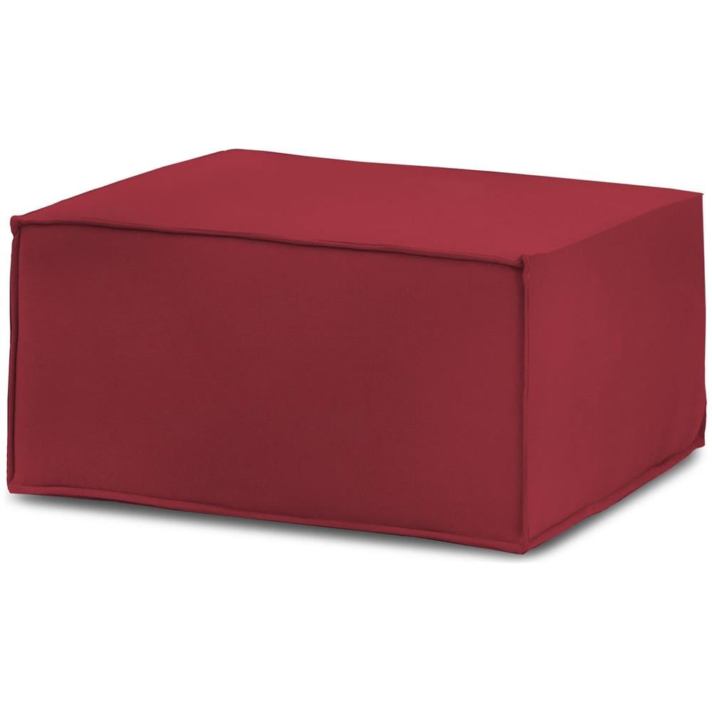 Pouf Barbara, Pouf Da Salotto, 100% Made In Italy, Poltroncina Relax In Tessuto Imbottito, Cm 80x70h43, Rosso - Foto 2