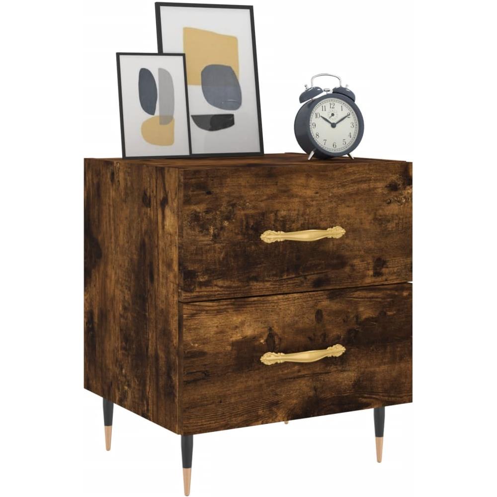 Comodini 2 Pz Rovere Fumo 40x35x47,5 Cm In Legno Multistrato - Foto 3