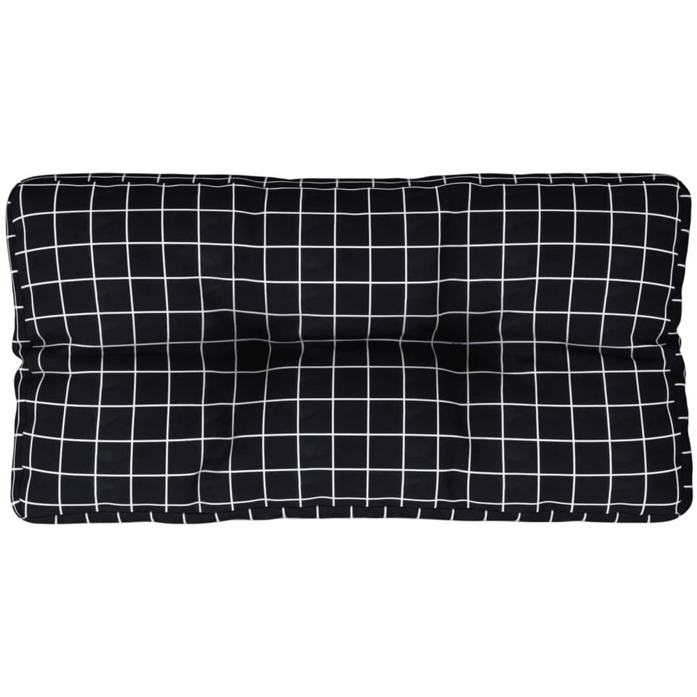 Cuscino Per Pallet Motivo A Quadri Nero 70x40x12 Cm In Tessuto - Foto 2