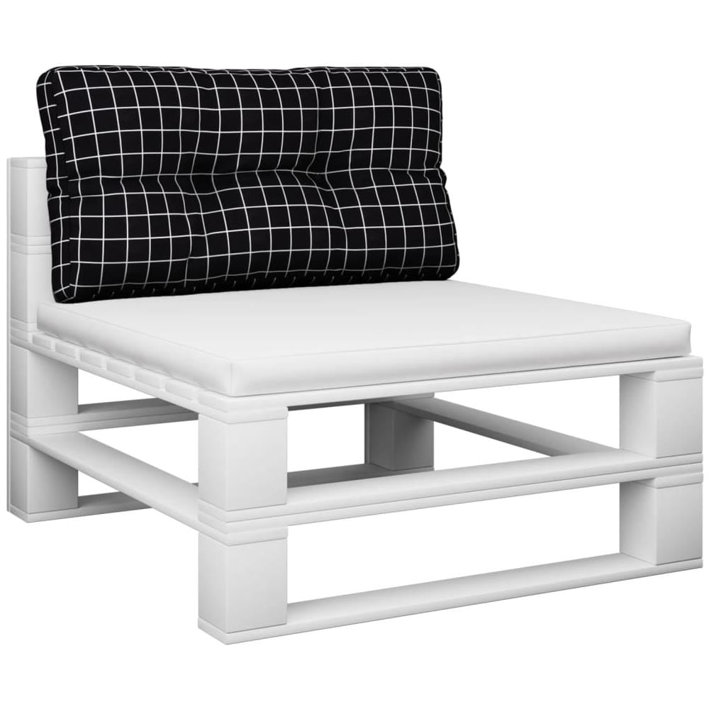 Cuscino Per Pallet Motivo A Quadri Nero 70x40x12 Cm In Tessuto - Foto 3