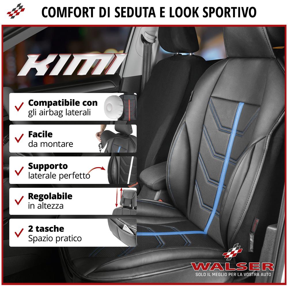 Coprisedili Auto Kimi Nero /blu - Foto 2