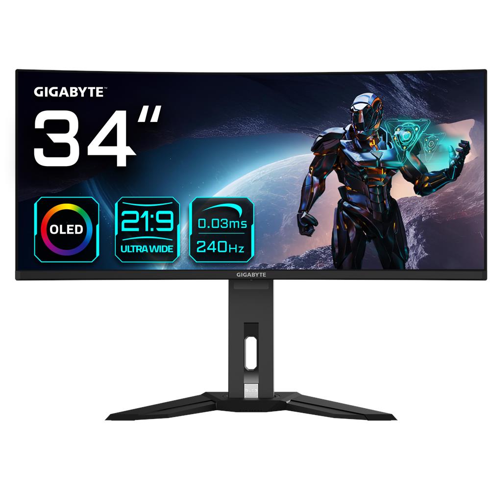 Monitor 34" OLED Curvo Gaming MO34WQC2 EK WQHD 3440 x 1440 Pixel Tempo di Risposta 0.03 ms Frequenza di Aggiornamento 240 (Hz) - Foto 1