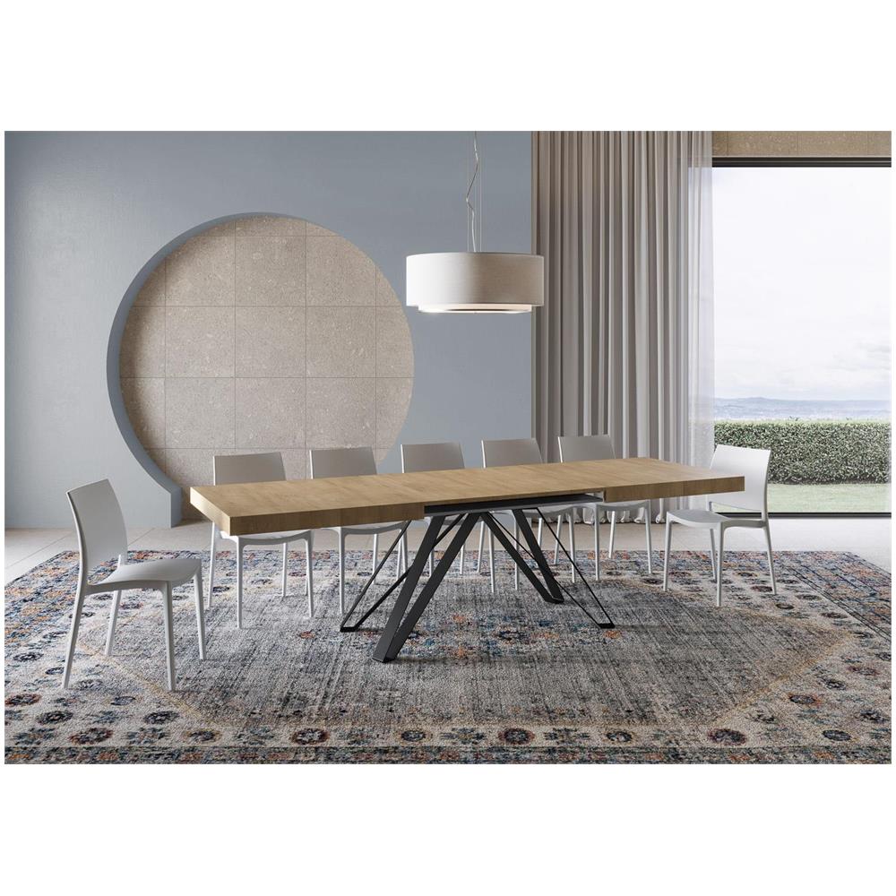 Tavolo allungabile 90x200/304 cm Terium quercia natura gambe antracite - Foto 3