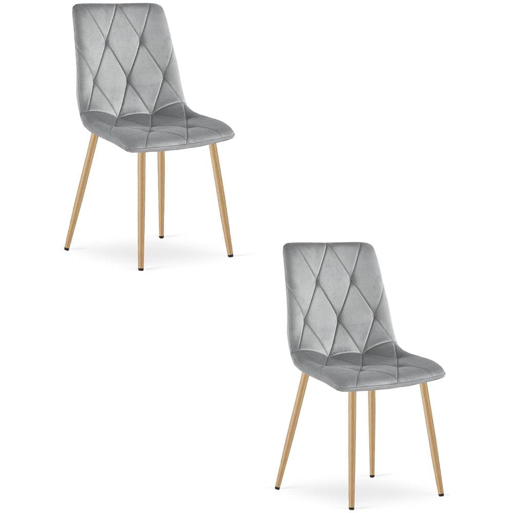 TYRA Sedia in velluto - Elegante grigio chiaro per soggiorno x2 - Foto 1