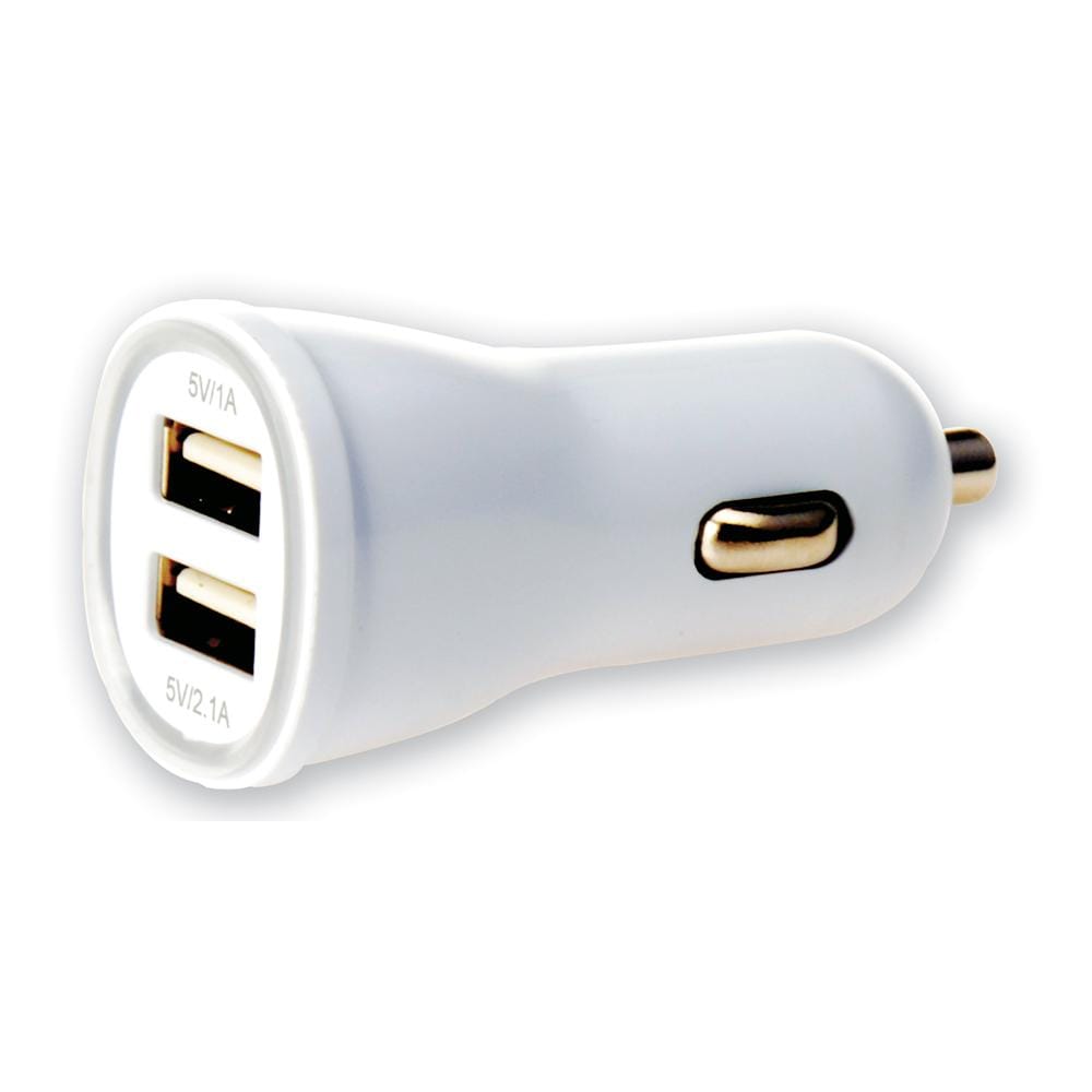 IUSB2-CAR2-2A2P - Caricatore da Auto 2p USB 5V 1A&2.1A Bianco - Foto 1