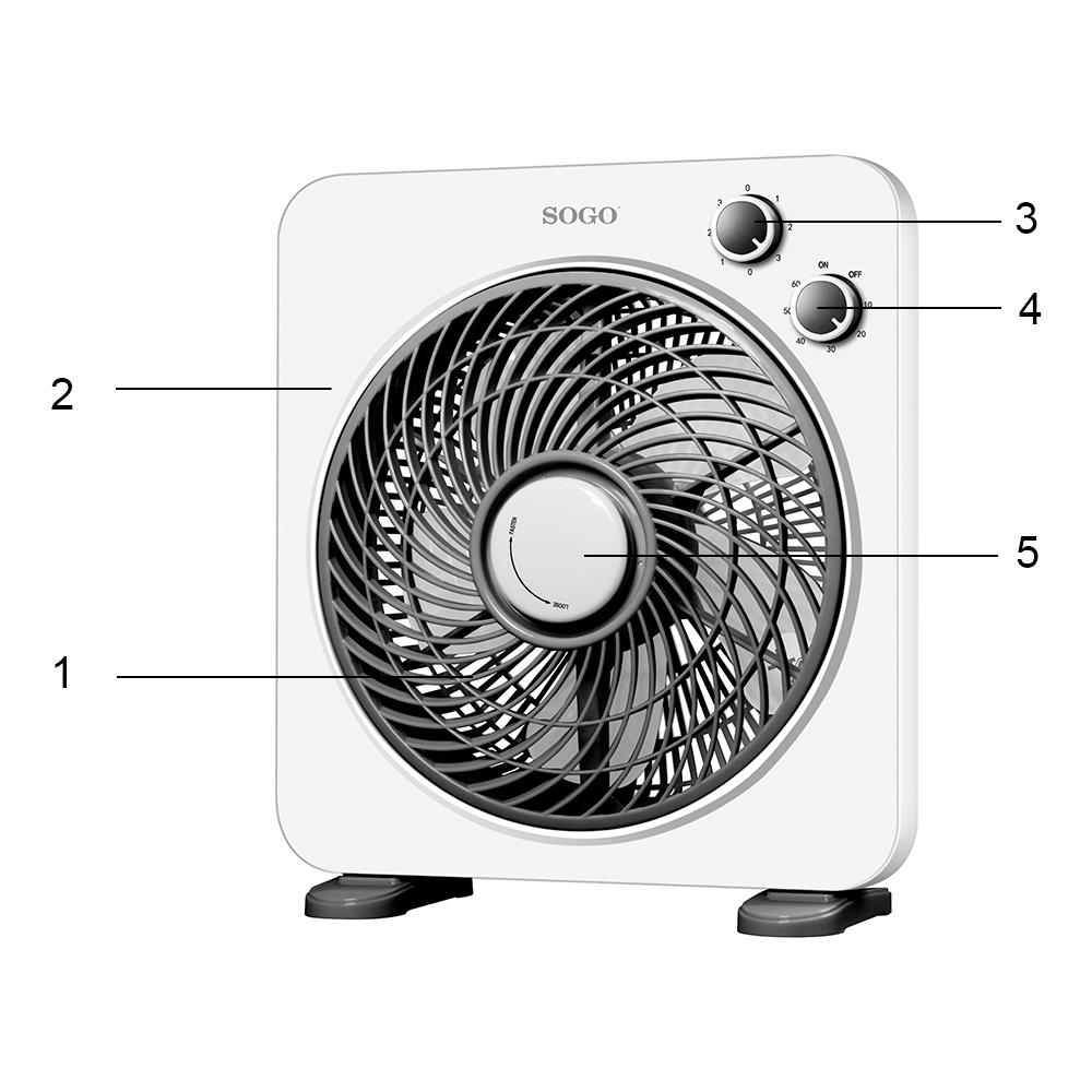 Ventola Rotante Box-fan - 10 ""25cm - 45w - Foto 3