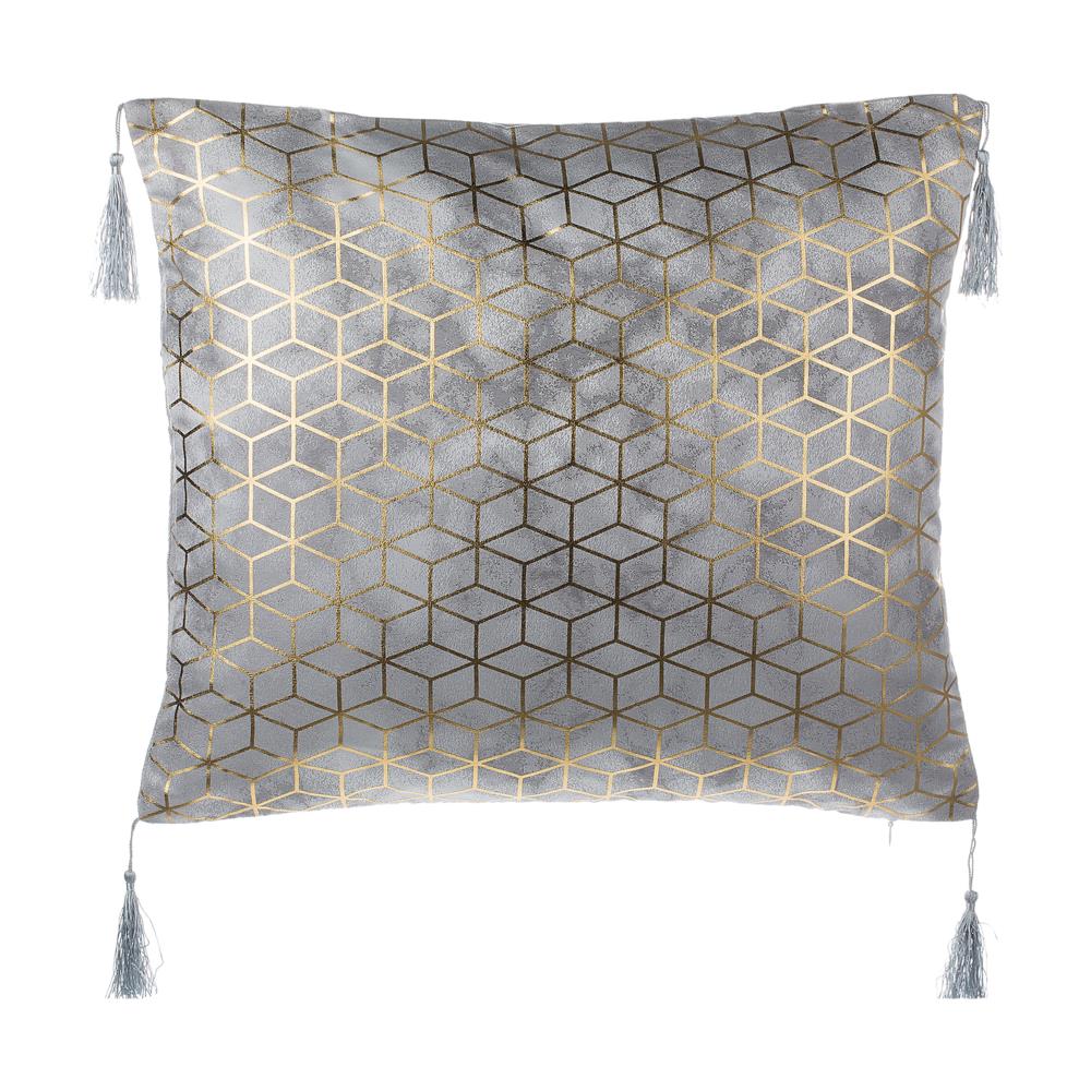 Set Di 2 Cuscini Jacquard Argento Con Nappe 45 X 45 Cm Camellia - Foto 2