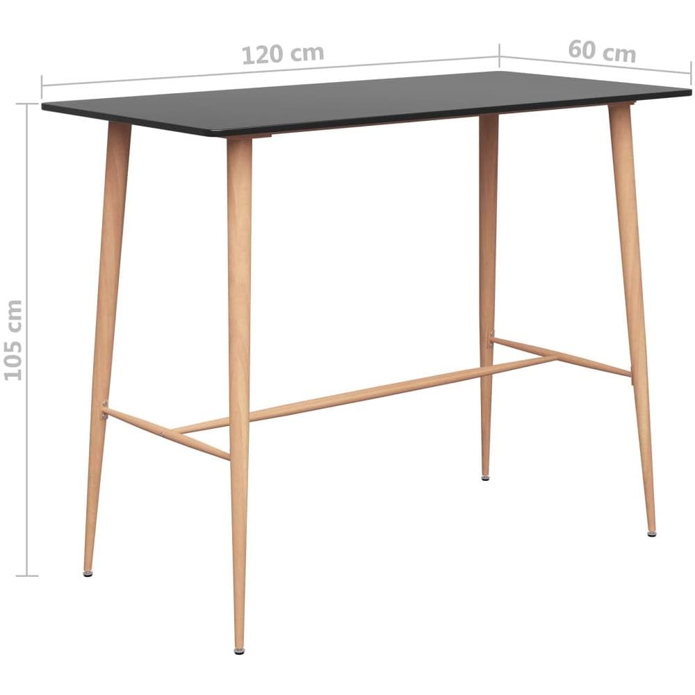 Tavolo Da Bar Nero 120x60x96 Cm - Foto 8