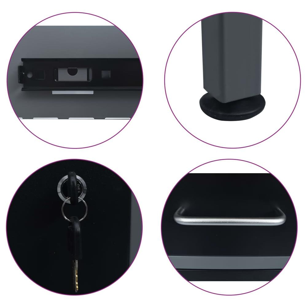 Banco da Lavoro Nero 120x60x85 cm in Acciaio - Foto 12