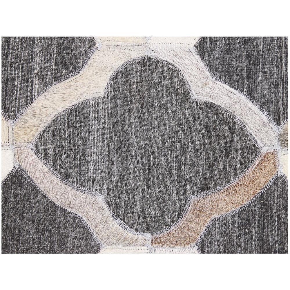 Tappeto In Pelle Grigio E Beige 160 X 230 Cm Rolunay - Foto 8