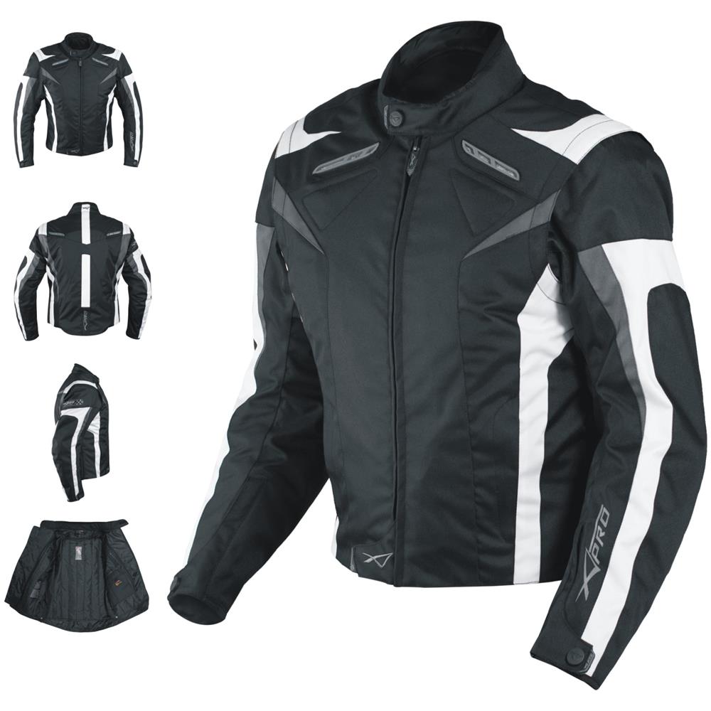 Giacca Tessuto Moto Protezioni Ce Manica Staccabile Gilet Termico Bianco 4xl - Foto 1