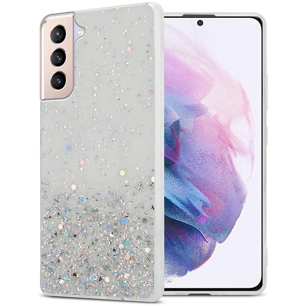 Custodia Compatibile Con Samsung Galaxy S21 Plus In Trasparente Con Glitter - Coperchio Protettivo In Silicone Tpu Flessibile Con Glitter Scintillanti - Foto 1
