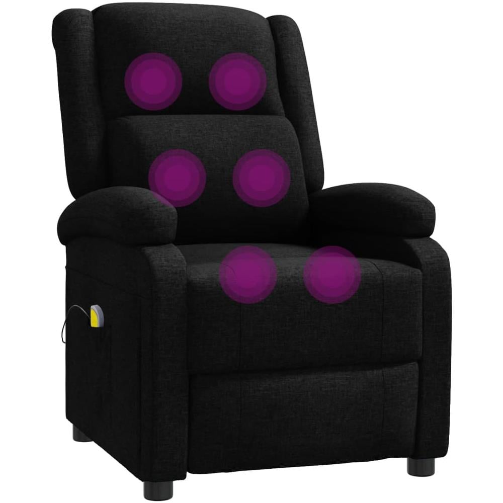 Poltrona ad Ala Massaggiante Nera in Tessuto - Foto 2