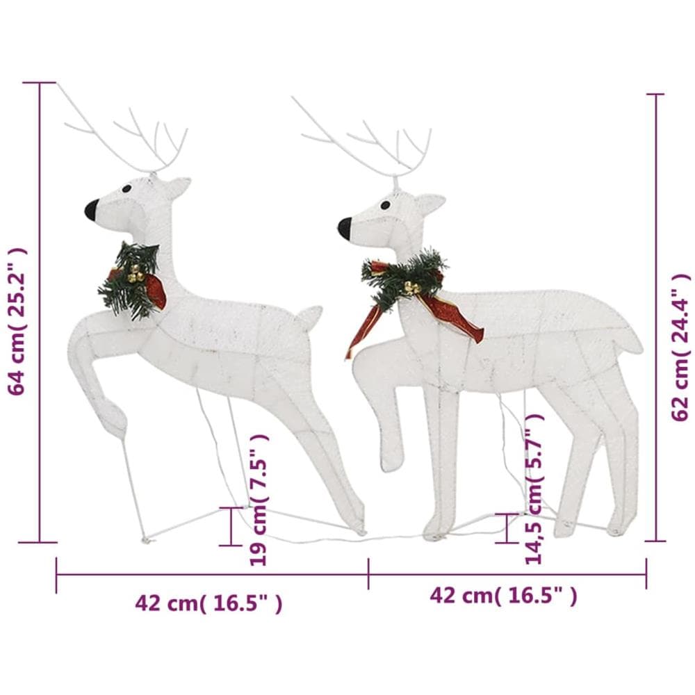 Renne Di Natale 2 Pz Bianco 40 Led - Foto 7