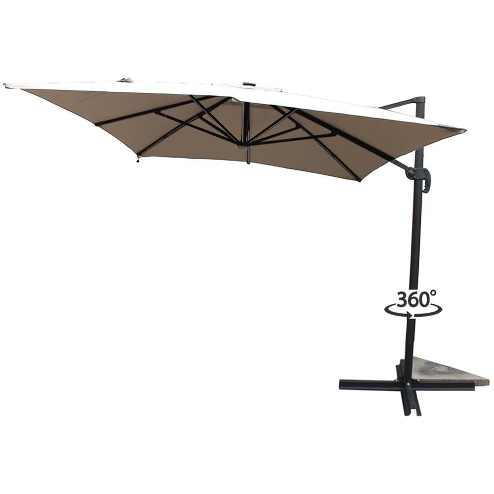 Calvia Ombrellone Rettangolare Con Led Ecru 3 X 4 M - Foto 1