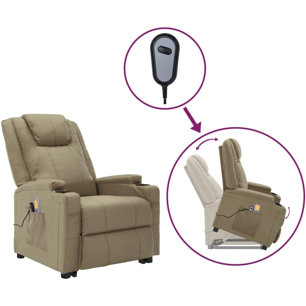 Poltrona Alzapersona Cappuccino Similpelle - Foto 1