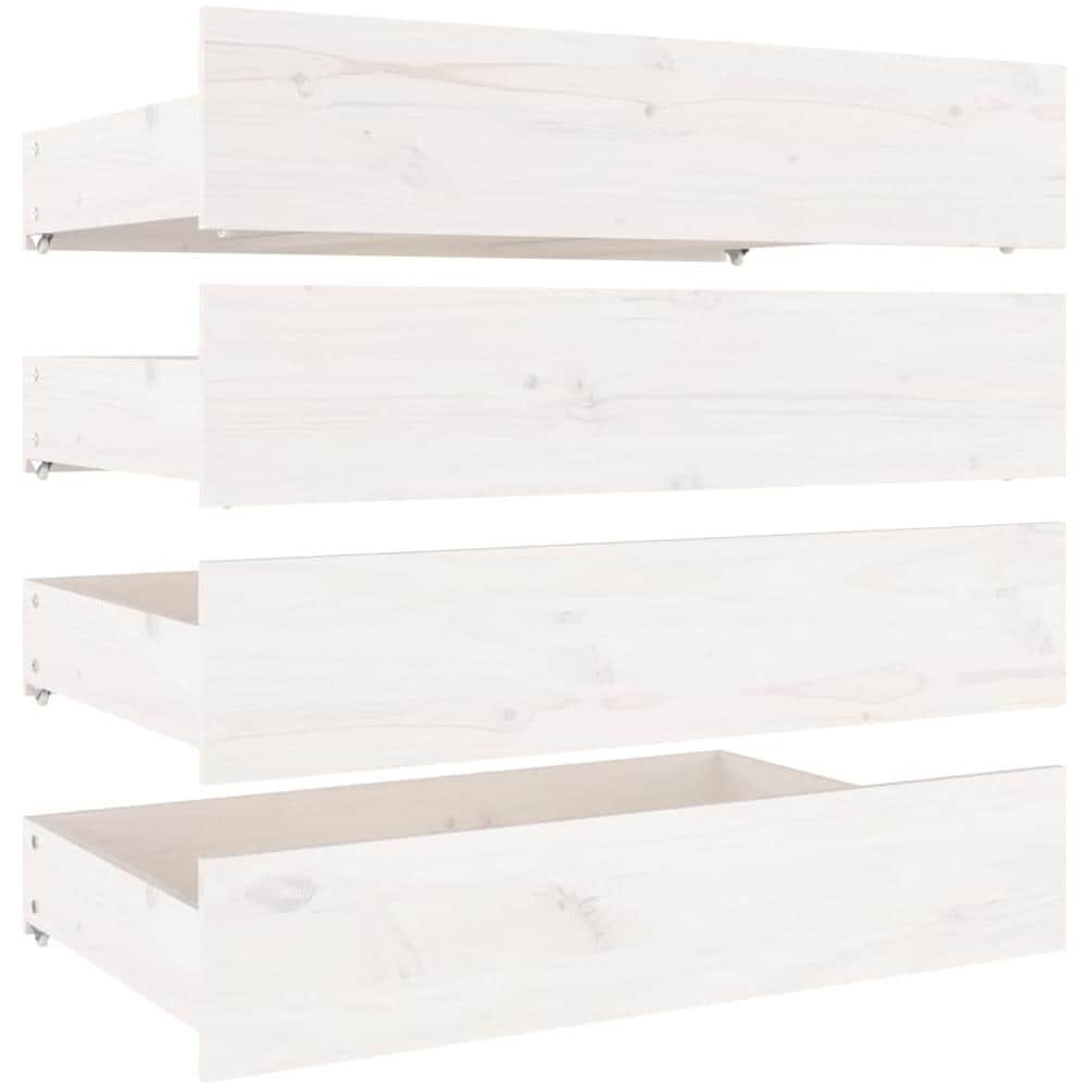 Cassettoni Da Letto 4 Pz In Legno Massello Di Pino Bianco - Foto 2