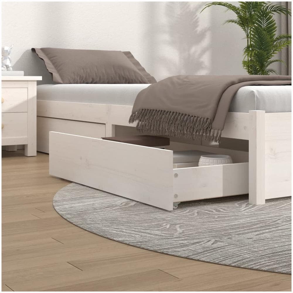 Cassettoni Da Letto 4 Pz In Legno Massello Di Pino Bianco - Foto 1